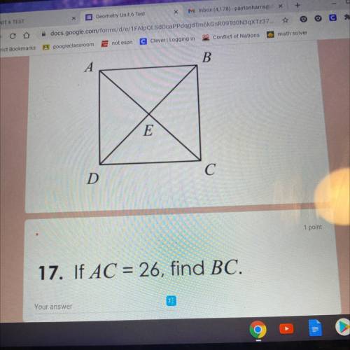 Use square ABCD for this problem
IF AC=26,find BC.