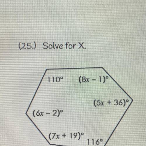 Angles of Polygons, solve for x