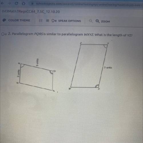 Do 2. Parallelogram PQRS is similar to parallelogram WXYZ. What is the length of YZ?