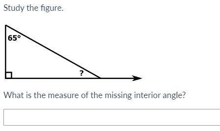 What is the measure of the missing interior angle?