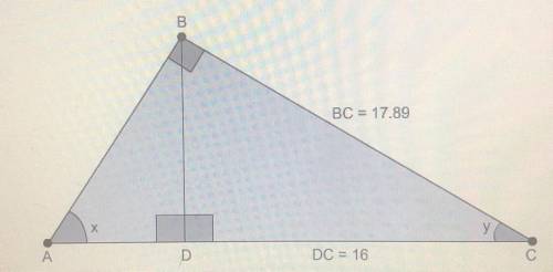 With reference to the figure, sin x=[ ]
A-0.250
B-0.447
C-0.894
D-1