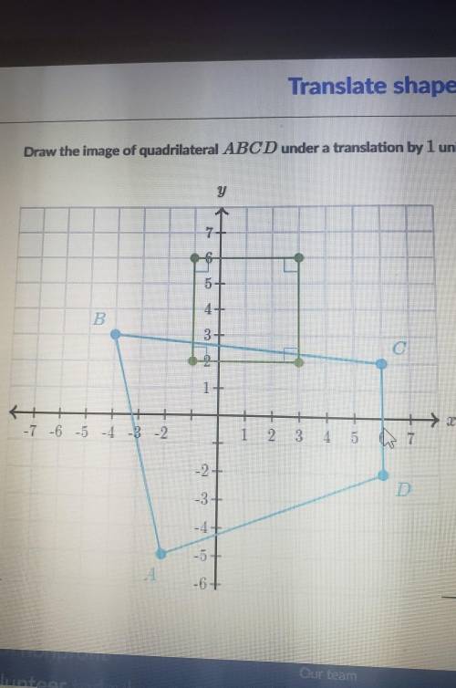 Draw the image of quadrilateral ABCD under a translation by 1 unit to the right and 4 units up. Y 1