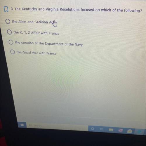 The Kentucky and Virginia resolutions focused on which of the following