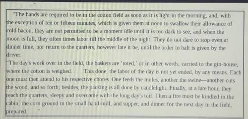 Which aspect of cotton picking on plantations does this excerpt emphasize?