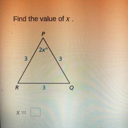 Help! Find the value of x.