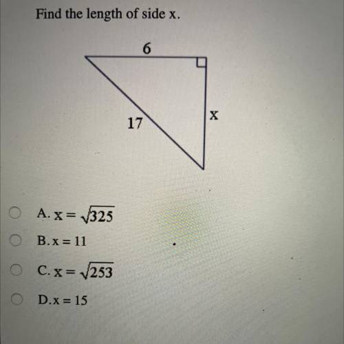 Find the length of side X