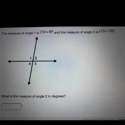 What is the measure of angle 2 in degrees?