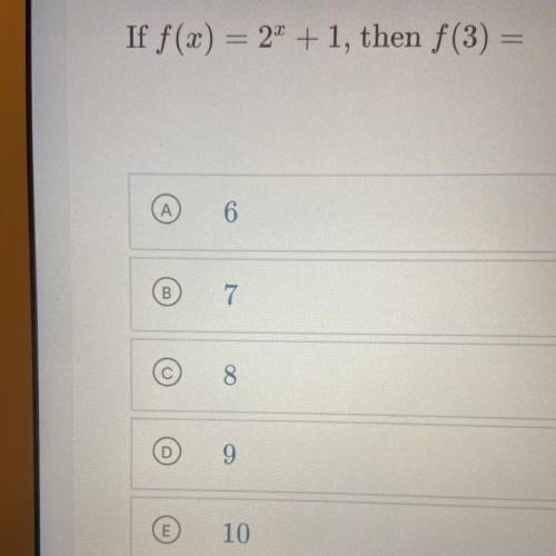 If f(x) = 2x + 1, then f(3) = ?