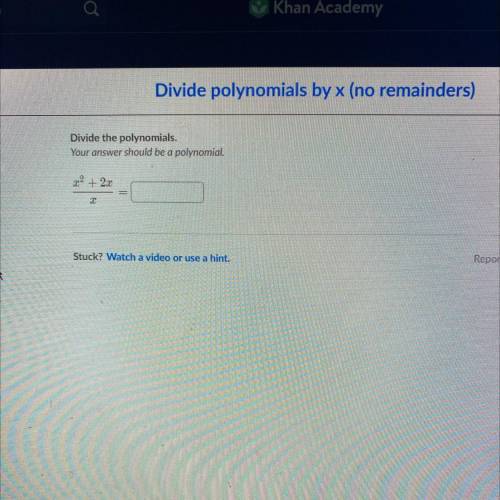Divide the polynomials.
Your answer should be a polynomial.