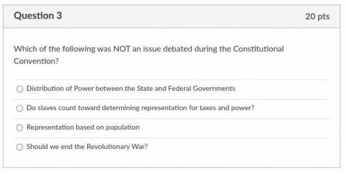 Which of the following was NOT an issue debated during the Constitutional Convention? 
.