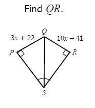 Find QR: 3x+22=10x-41
