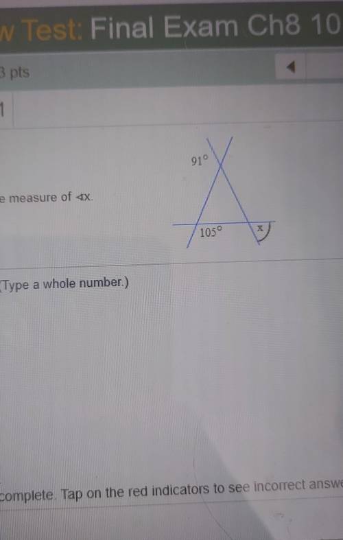 Determine the measure of x? Please include the way you got the answer as well please