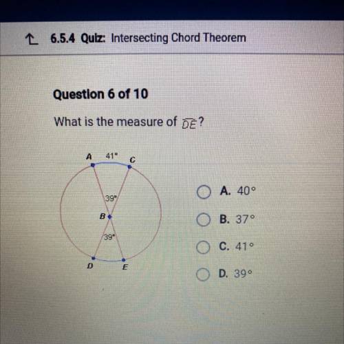 What is the measure of DE?