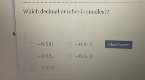 Which decimal number is smallest?