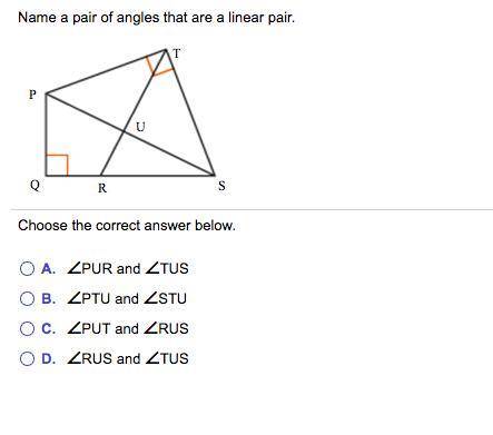 Name a pair of angles that are a linear pair.