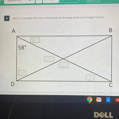 5

ABCD is a rectangle, fill in each of the blanks on the image of the correct angle measure.
A
B