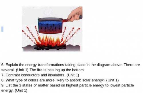 6. Explain the energy transformations taking place in the diagram above. There are several. (Unit 1