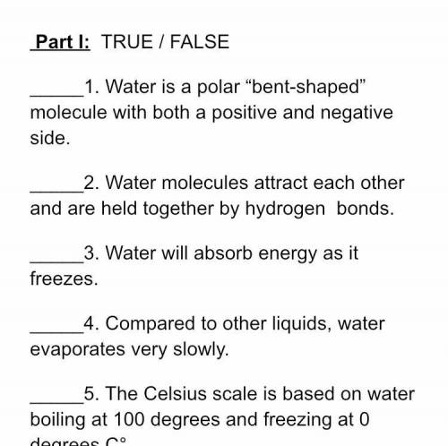 Can someone help me out? In order can u tell me which one is true or false?