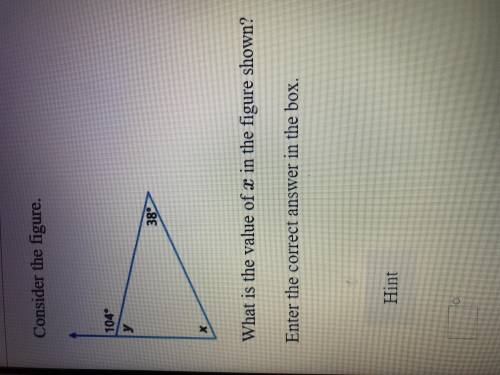 What is the value of x in the figure shown?
Please help