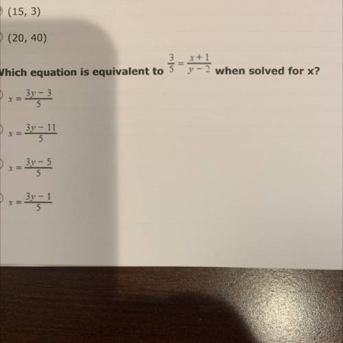 Need to find equivalent equation, see photo, thanks!