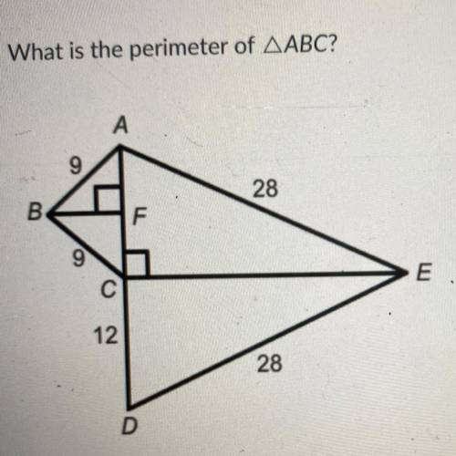 What is the perimeter of ABC?
a. 18
b. 80
c. 12
d. 30