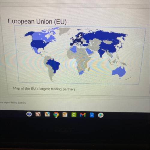 Pls help I will give brainlest points

1. Analyze the map. The darker the color the more the EU tr
