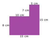 What is the area of the object above?

A. 
155 cm2
B. 
60 cm2
C. 
225 cm2
D. 
120 in2