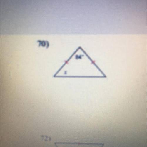 What’s the answer ?? The triangle says 84 degrees