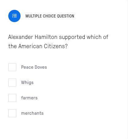 Alexander Hamilton supported which of the American Citizens?