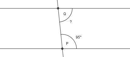 If angle P is 95 then Q. __________ degrees