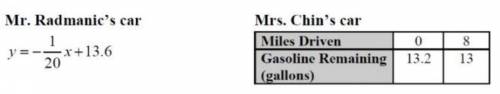 Mr. Radmanic and Mrs. Chin both fill up their cars with gasoline at the beginning of the week. The