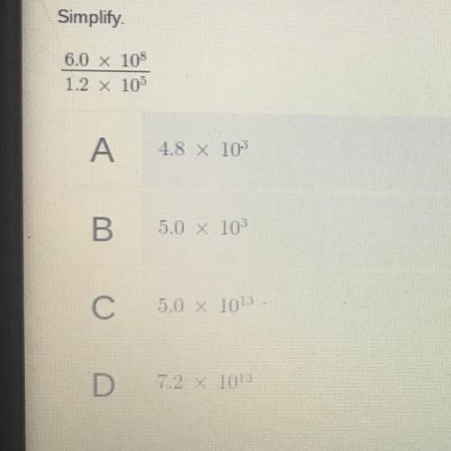 Simplify 6.0 X 10%
1.2 x 105m