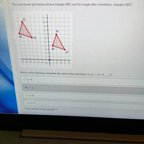 Please help!! <3

The coordinate grid below shows triangles ABC and its image after translation