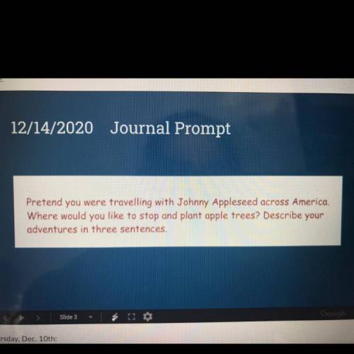 Short journal prompt (just need like 3 sentences) plzzzz