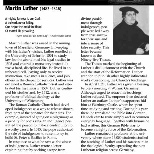 How did Luther’s ideas lead to a break with the church and the creation of a new faith? Use informa