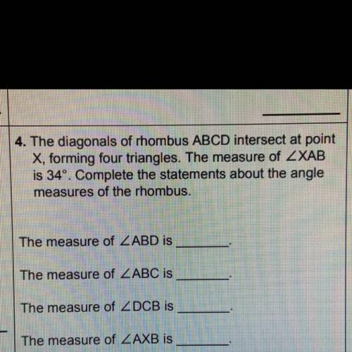 The measure of angles ABD, ABC, DCB, AXB