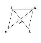 If JKLM is a rhombus, MK = 30, NL = 13, and m∠MKL = 41°, find each measure.