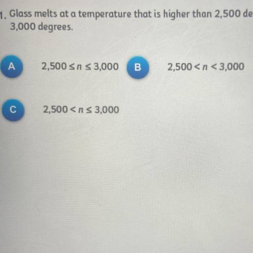Glass melts at a temperature that is higher than 2,500 degrees and less than
3,000 degrees.