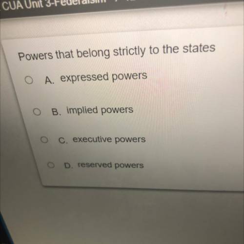 Powers that belong strictly to the states