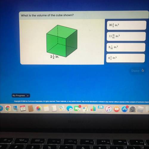 What is the volume of the cube shown?

30% in 3
116 in.)
864 in.
24in.
this doesn’t make sense but