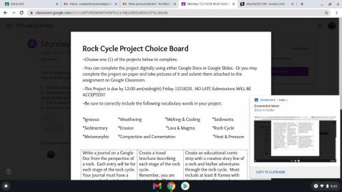 Help need help with the rock cycle asap