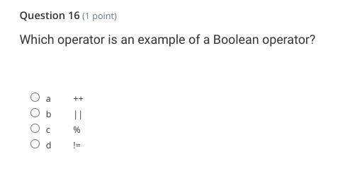Which is an example of a boolean operator?