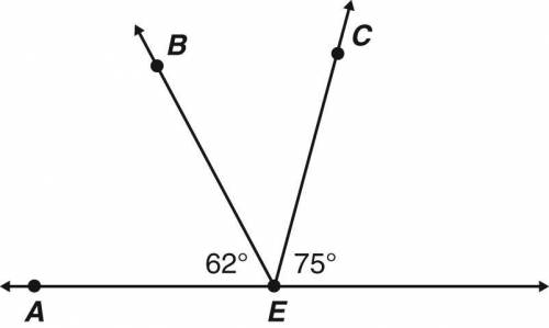 What is the measure of ∠ B E C ?