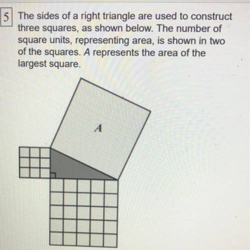What is the value of A in square units?
A. 8
B. 5.8
C. 34
D. 33.64