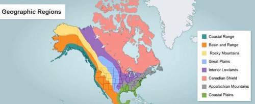 Examine the map of North American physical regions.

Which physical region is found in all three c