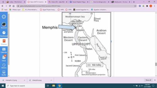 Looking at the map, how was the capital city, Memphis, well-located