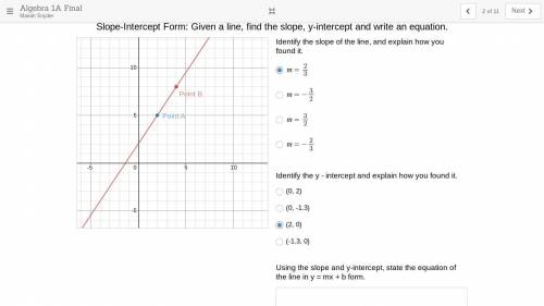 State the equation of the line in y = mx + b form.