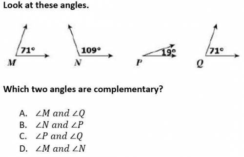 Which two angles are complementary?