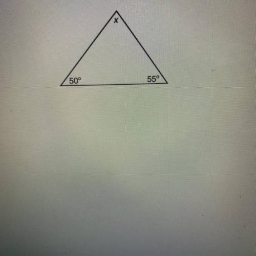 What is the value of x in the 
triangle?