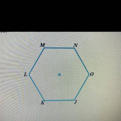 A regular hexagon is shown below. Suppose that the hexagon is rotated clockwise about its center so